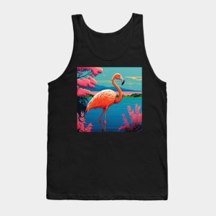 Beautiful flamingo in a mountain lake Tank Top
